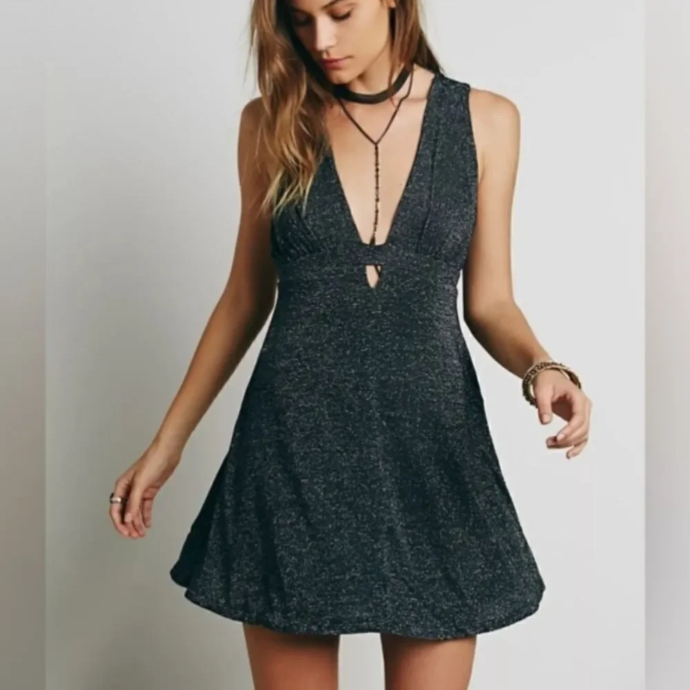 Free People Black Sparkly Dance of the Night Dress XS - Picture 9 of 9
